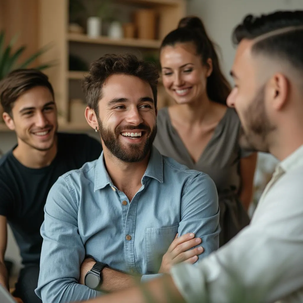 Celebración de logro de proyecto con cliente